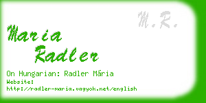 maria radler business card